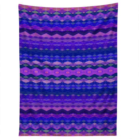 Amy Sia Tribal Diamonds Two Blue Tapestry