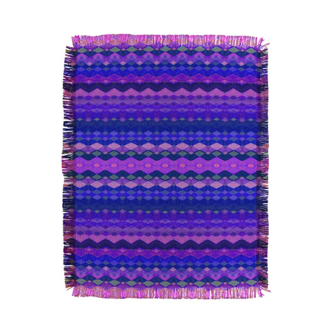 Amy Sia Tribal Diamonds Two Blue Throw Blanket