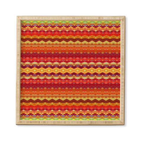 Amy Sia Tribal Diamonds Two Red Framed Wall Art