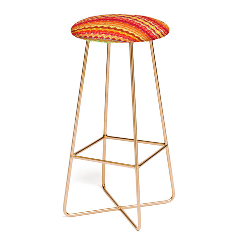 Amy Sia Tribal Diamonds Two Red Bar Stool