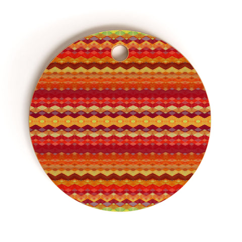 Amy Sia Tribal Diamonds Two Red Cutting Board Round