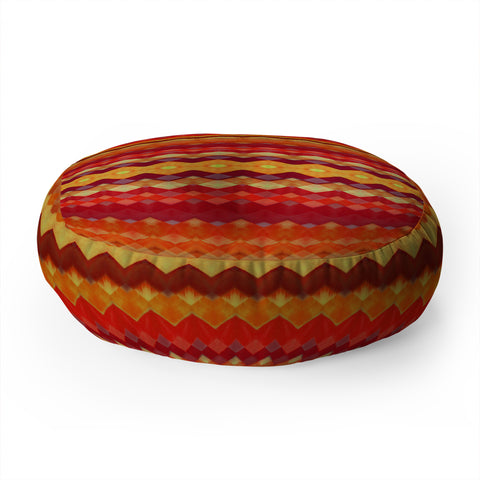 Amy Sia Tribal Diamonds Two Red Floor Pillow Round