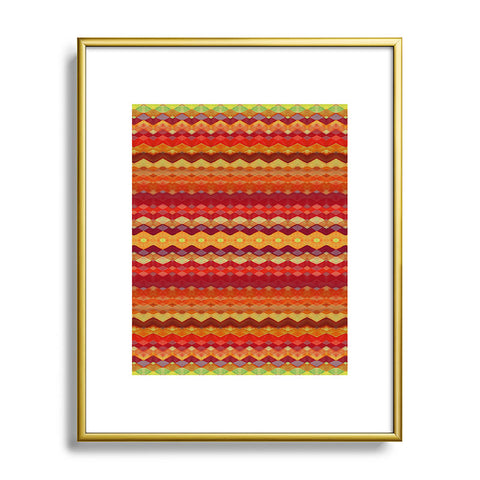 Amy Sia Tribal Diamonds Two Red Metal Framed Art Print