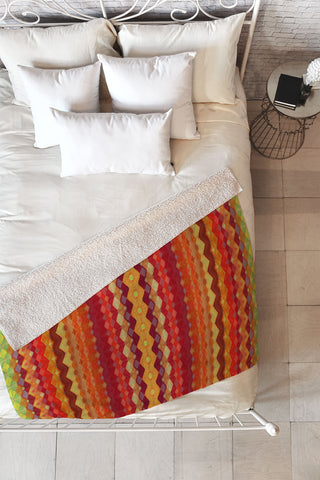 Amy Sia Tribal Diamonds Two Red Fleece Throw Blanket