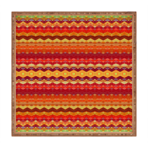 Amy Sia Tribal Diamonds Two Red Square Tray