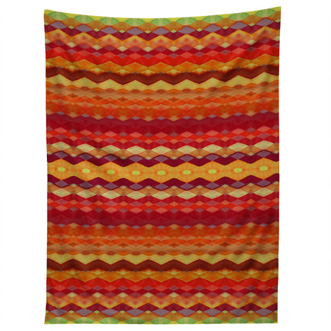 Amy Sia Tribal Diamonds Two Red Tapestry