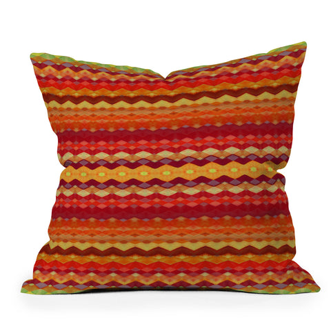 Amy Sia Tribal Diamonds Two Red Throw Pillow