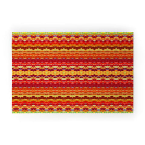 Amy Sia Tribal Diamonds Two Red Welcome Mat