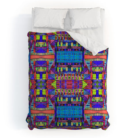 Amy Sia Tribal Patchwork 2 Blue Comforter