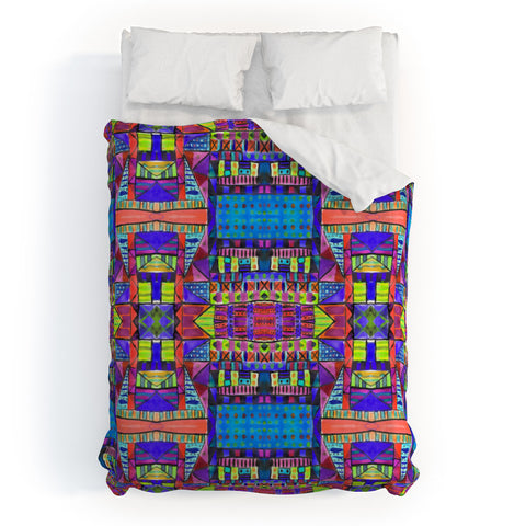 Amy Sia Tribal Patchwork 2 Blue Duvet Cover