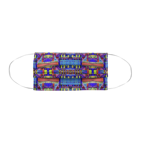 Amy Sia Tribal Patchwork 2 Blue Face Mask