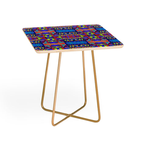 Amy Sia Tribal Patchwork 2 Blue Side Table