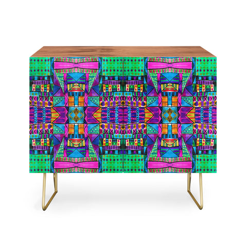 Amy Sia Tribal Patchwork 2 Pink Credenza