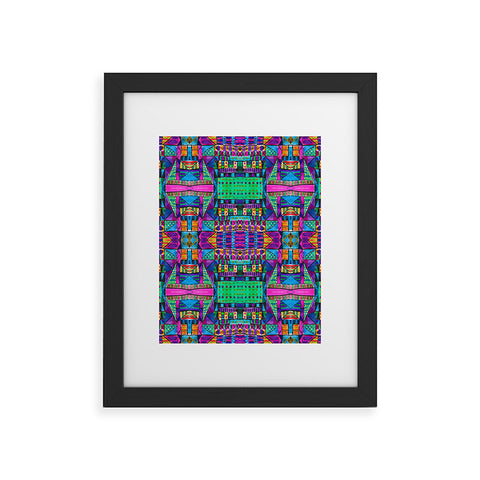Amy Sia Tribal Patchwork 2 Pink Framed Art Print