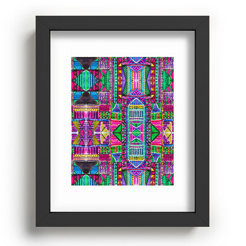 Amy Sia Tribal Patchwork Pink Recessed Framing Rectangle