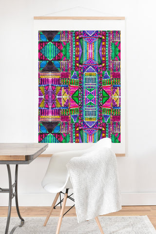 Amy Sia Tribal Patchwork Pink Art Print And Hanger