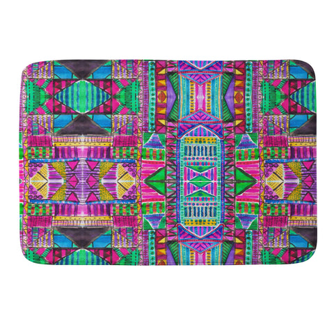 Amy Sia Tribal Patchwork Pink Memory Foam Bath Mat