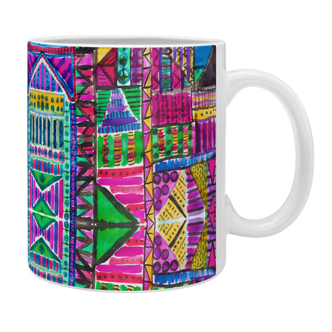 Amy Sia Tribal Patchwork Pink Coffee Mug
