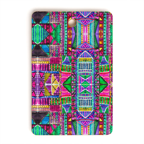Amy Sia Tribal Patchwork Pink Cutting Board Rectangle
