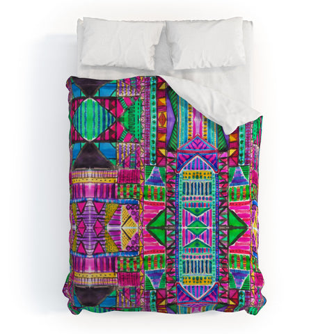 Amy Sia Tribal Patchwork Pink Duvet Cover