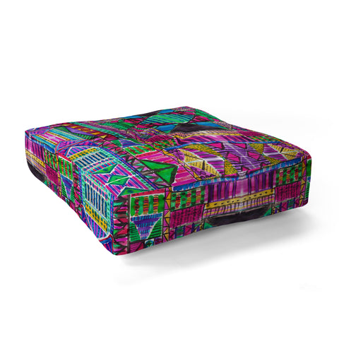 Amy Sia Tribal Patchwork Pink Floor Pillow Square