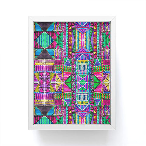 Amy Sia Tribal Patchwork Pink Framed Mini Art Print