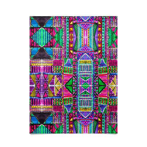 Amy Sia Tribal Patchwork Pink Poster