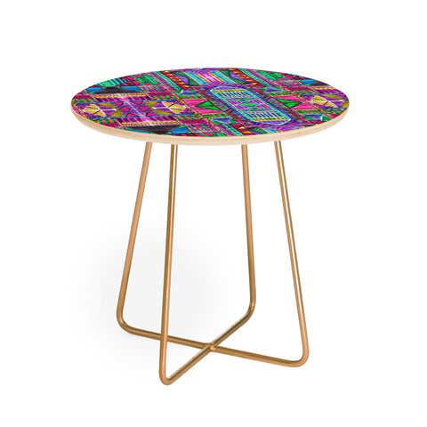 Amy Sia Tribal Patchwork Pink Round Side Table