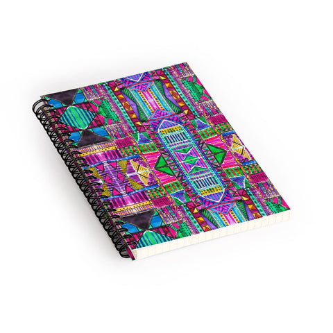 Amy Sia Tribal Patchwork Pink Spiral Notebook