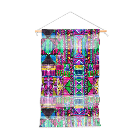 Amy Sia Tribal Patchwork Pink Wall Hanging Portrait