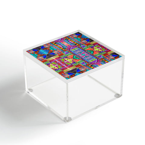 Amy Sia Tribal Patchwork Red Acrylic Box