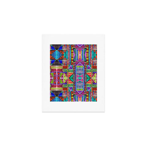 Amy Sia Tribal Patchwork Red Art Print