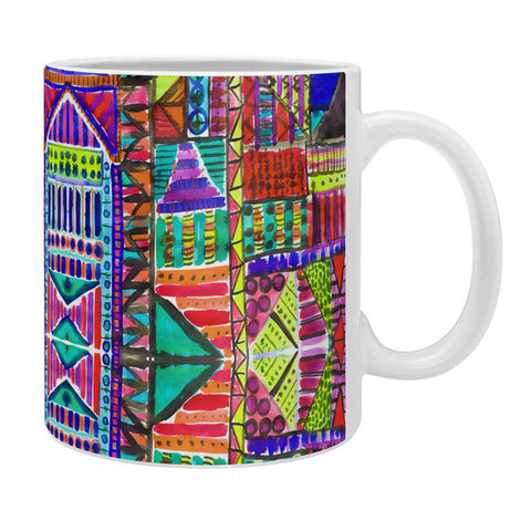 Amy Sia Tribal Patchwork Red Coffee Mug