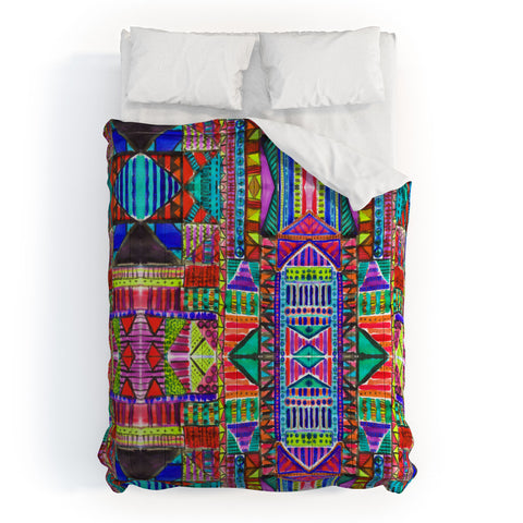 Amy Sia Tribal Patchwork Red Comforter