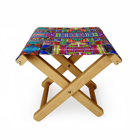 Amy Sia Tribal Patchwork Red Folding Stool