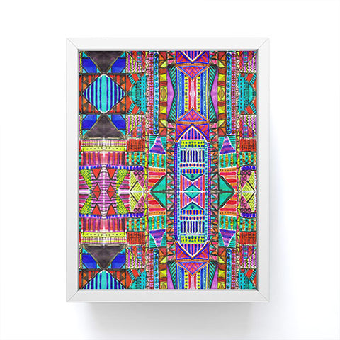Amy Sia Tribal Patchwork Red Framed Mini Art Print