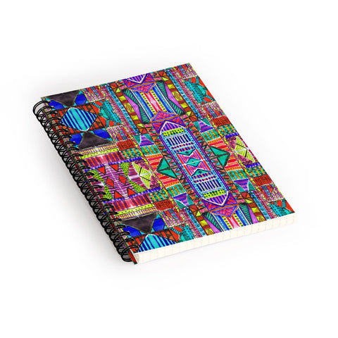 Amy Sia Tribal Patchwork Red Spiral Notebook