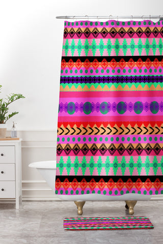 Amy Sia Tribal Stripe Shower Curtain And Mat