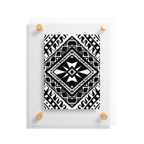 Amy Sia Tribe Black and White 1 Floating Acrylic Print