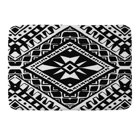 Amy Sia Tribe Black and White 1 Memory Foam Bath Mat