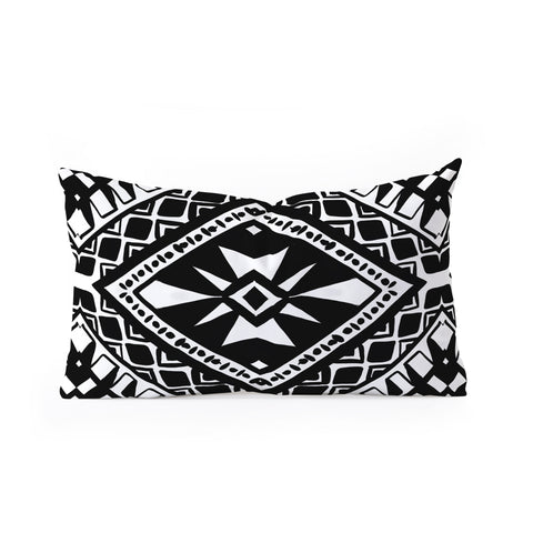 Amy Sia Tribe Black and White 1 Oblong Throw Pillow
