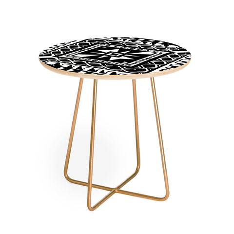 Amy Sia Tribe Black and White 1 Round Side Table