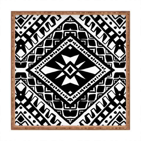 Amy Sia Tribe Black and White 1 Square Tray