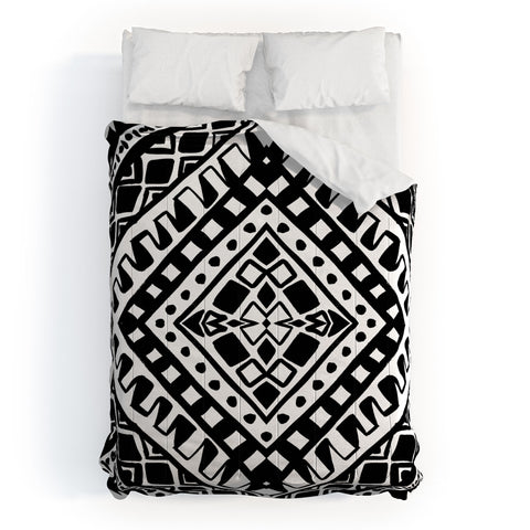 Amy Sia Tribe Black and White 2 Comforter