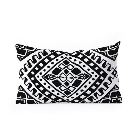 Amy Sia Tribe Black and White 2 Oblong Throw Pillow