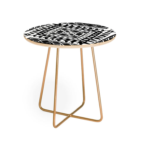 Amy Sia Tribe Black and White 2 Round Side Table