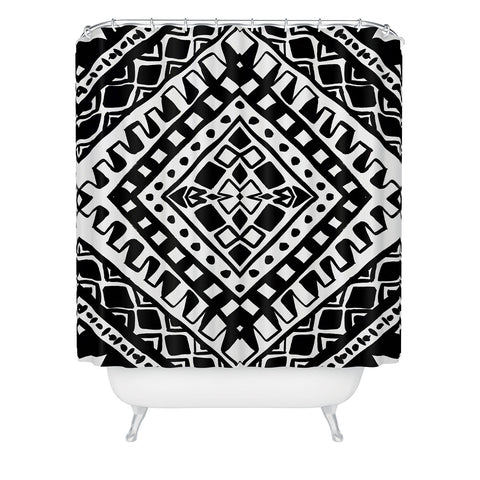 Amy Sia Tribe Black and White 2 Shower Curtain