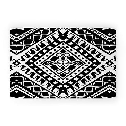 Amy Sia Tribe Black and White 2 Welcome Mat