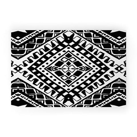 Amy Sia Tribe Black and White 2 Welcome Mat
