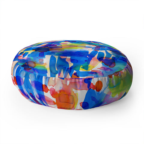 Amy Sia Tropico Blue Floor Pillow Round